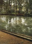 Gustave Caillebotte Riverside through the rain oil painting